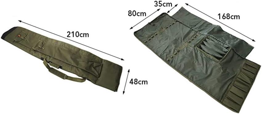 Angelruten-Tasche, tragbar, zusammenklappbar, für Angelruten, Tackle-Schutz, Schutzhülle, Aufbewahrungstasche, langlebige Angelruten-Abdeckung (grün, 210 x 48 cm)