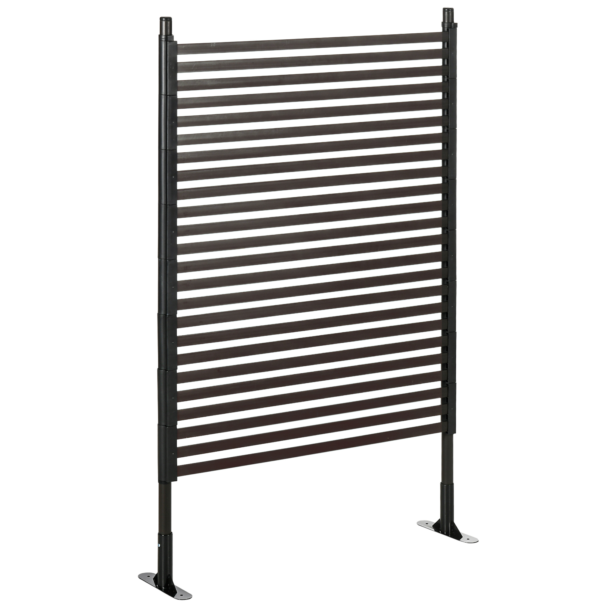 Outsunny Metallzaun, erweiterbar, wetterfest, rostfrei, Stahl, braun, 93 x 22 x 150cm