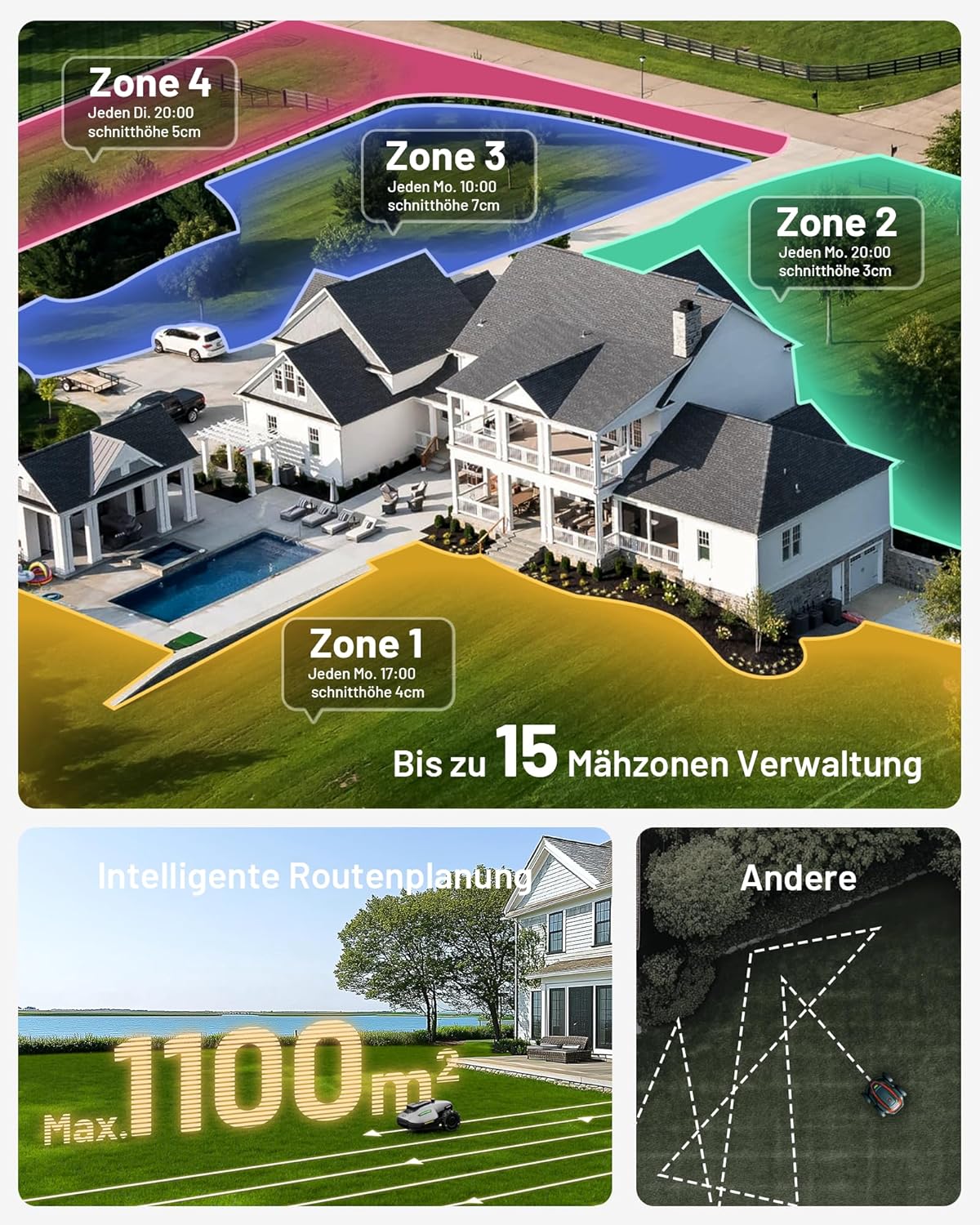 MAMMOTION YUKA Mini 700 robotmaaier zonder begrenzingsdraad, NetRTK+Vision, geen RTK-antenne nodig, automatische kartering, aanbevolen 700m2, max. 1100m2, met 4G-module, 50% helling