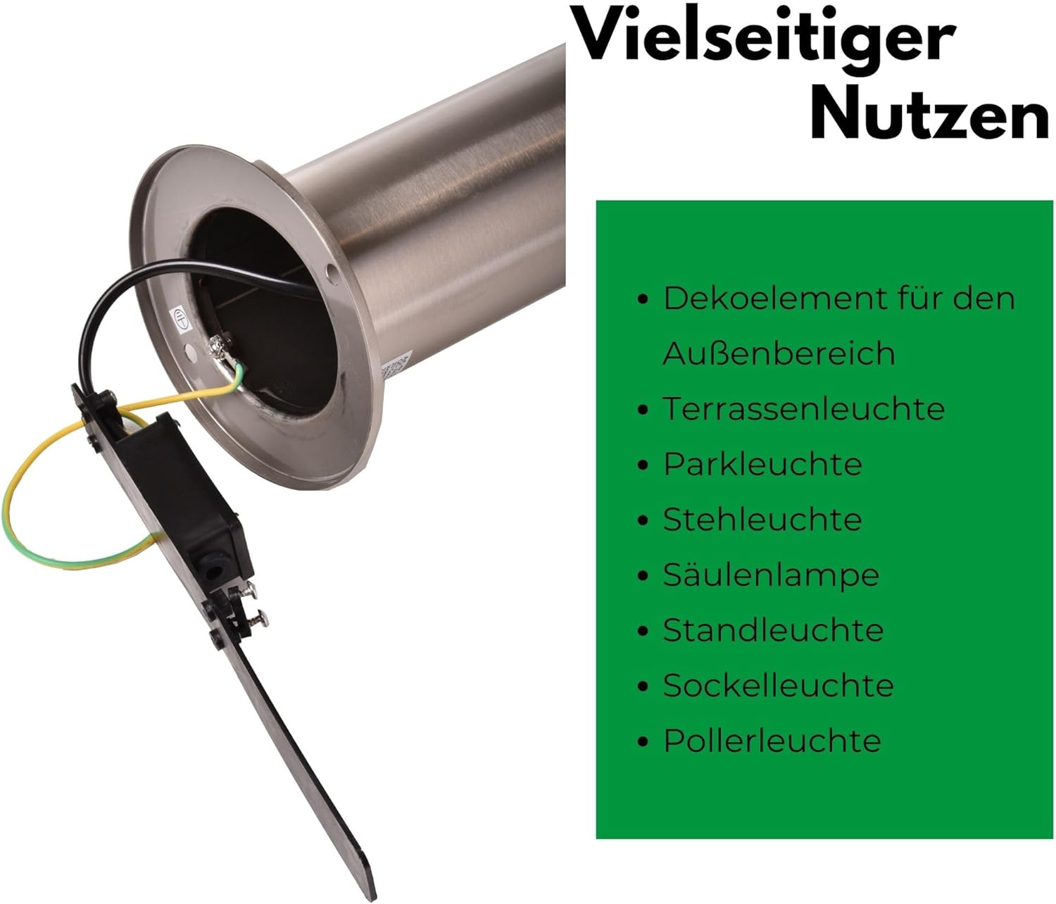 Novatool 4x Wegeleuchte I 110 cm I mit Bewegungsmelder I mit Erdspieß I Edelstahl I IP44 I E27 Sockel I Wegebeleuchtung aussen Aussenleuchten Garten Standleuchte Terassenleuchte Gartenleuchte