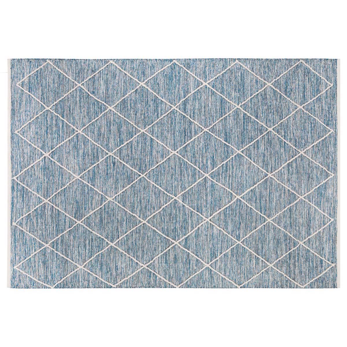 HOMCOM Teppich aus Baumwolle Blau 140 x 70 x 0,7 cm