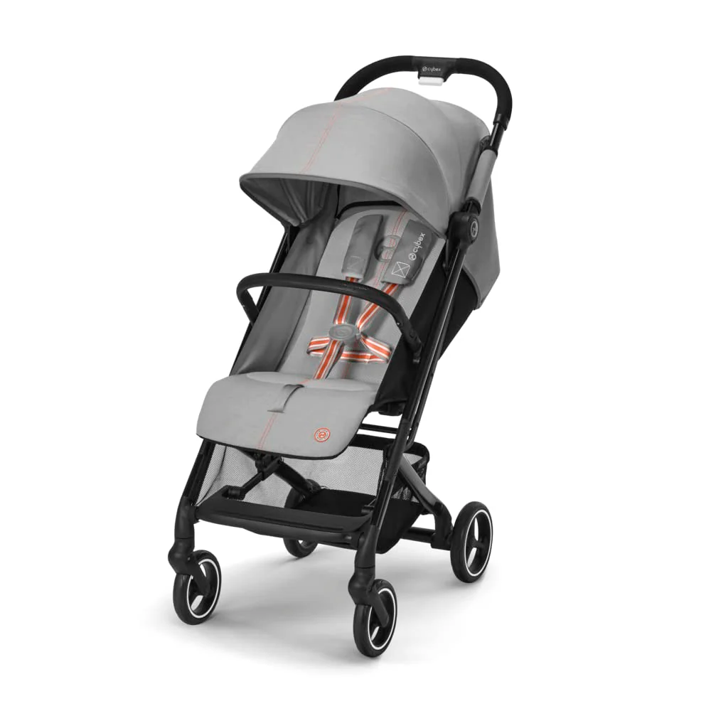 Cybex Gold Kinderwagen Beezy mit One-Pull Harness, Ab Geburt bis ca. 4 Jahre (max. 22 kg), Kompakt und ergonomisch, Almond Beige (Beige mit schwarzem Rahmen)