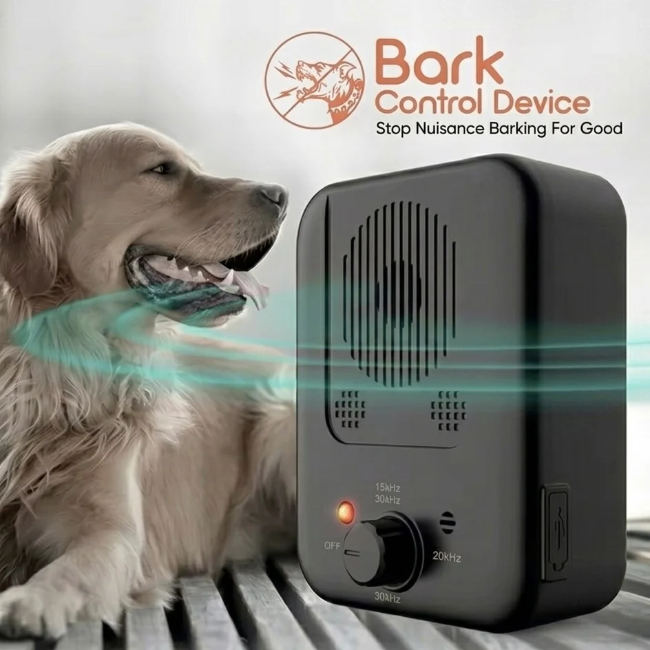 Ultrasonic Bark Control Device �C 3 Range Settings & USB Rechargeable