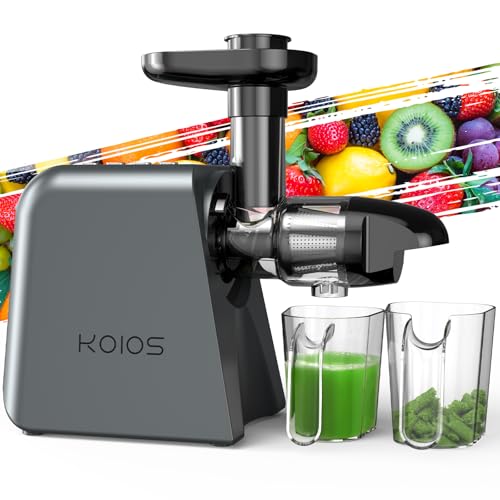 Cold Press Masticating Juicer Machine   2 Speed & Reverse Function for Vegetables, Fruits, Celery | Quiet Motor, BPA Free, Easy to Clean with Brush | Slow Juicer for Nutrient Rich Juices: Home & Kitchen