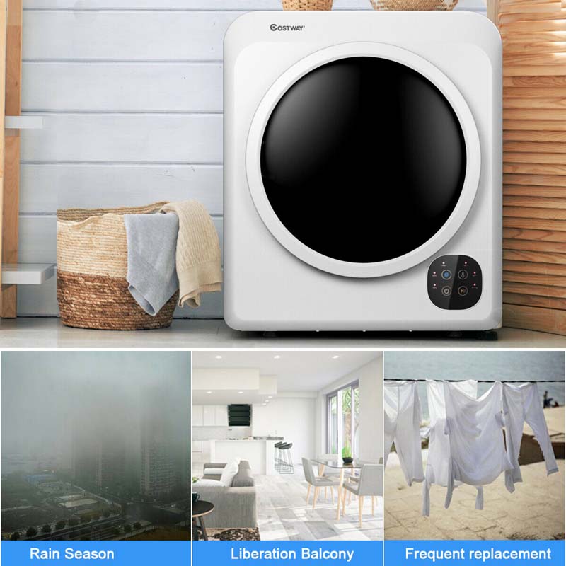 132 Lbs Portable Dryer For Apartments 1700W Front Load Tumble Dryer Compact Clothes Dryer Machine
