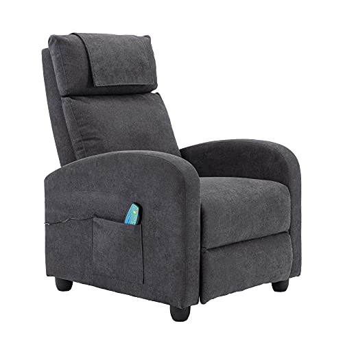 HOMOPIV Poltrona Massaggiante Riscaldante Reclinabile, Poltrona relax reclinabile, Poltrona reclinabile con 8 Punti di Massaggio e Telecomando, Poltrona relax manuale, Tessuto, Grigio : Amazon.it: Casa e cucina