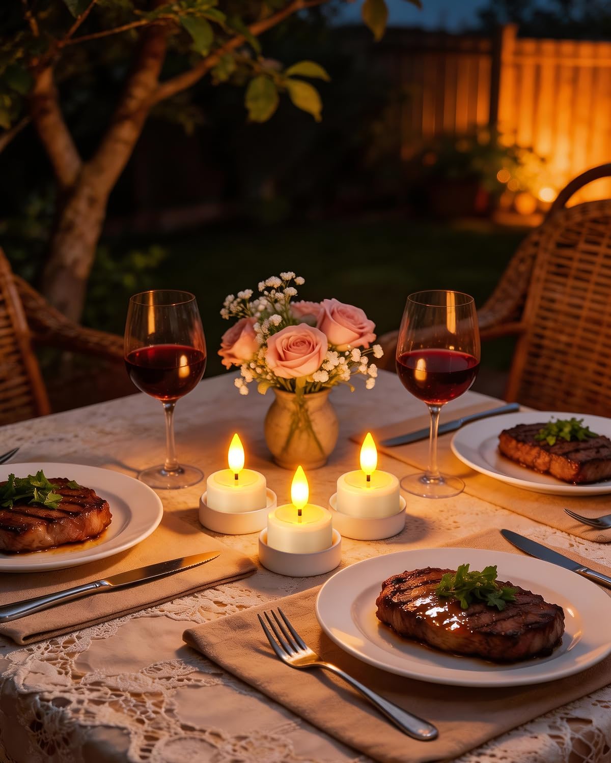 SoulBay Magnetische flammenlose Kerzen, wasserdicht, flackernde LED-Teelichter, Votivkerzen mit Ladestation, Fernbedienung, Timer für Badezimmer, Laterne, Urlaub, Weihnachtsdekoration, Kobalt-Batterie