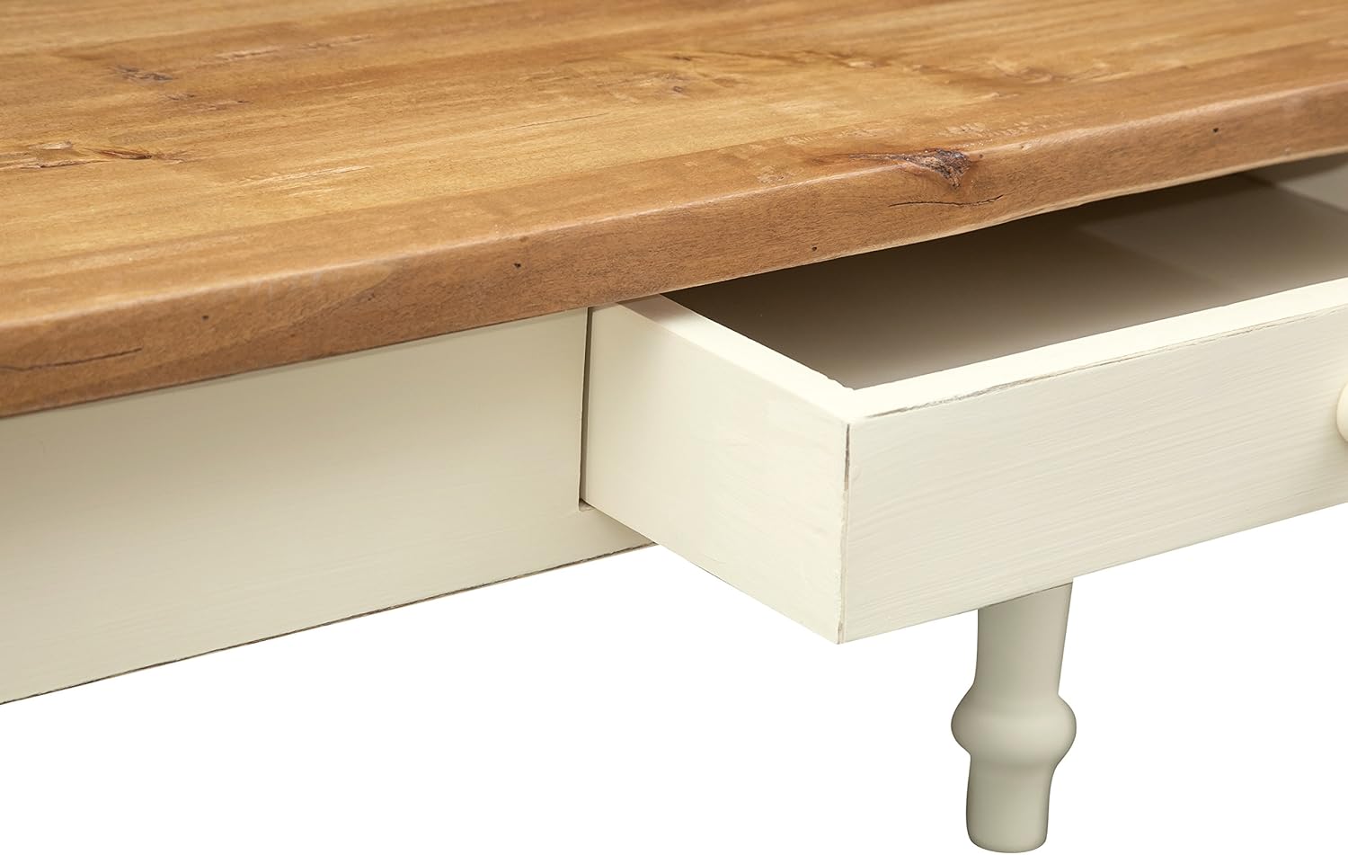 Biscottini Tavolo scrivania legno 140x80x80 cm - Tavolo cucina in massello di tiglio - Tavolo da pranzo per interni ed esterni - Tavolo legno massello con cassetto