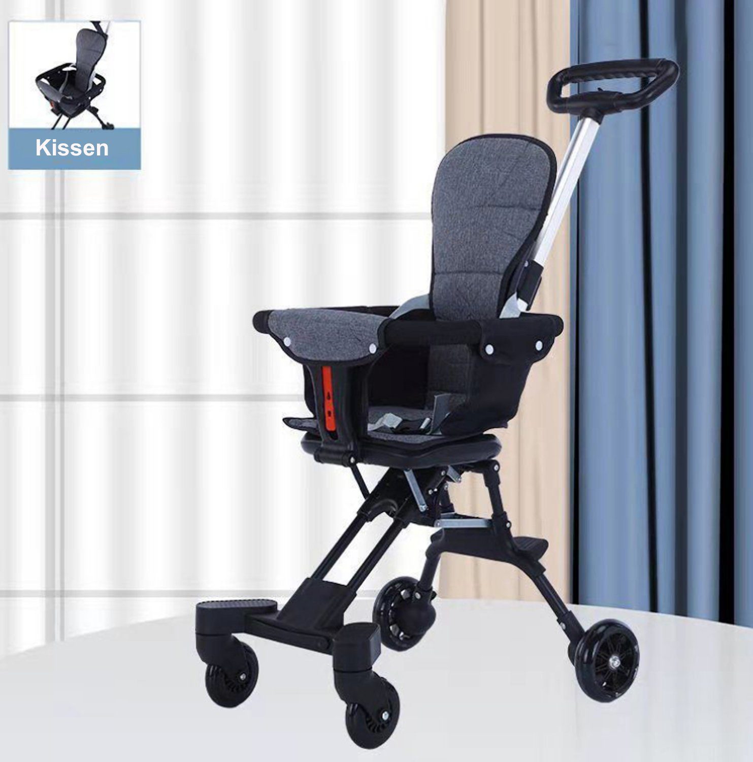 Kinder-Buggy Kinderwagen Baby Buggy ultraleicht und klappbar mit Sitzkissen