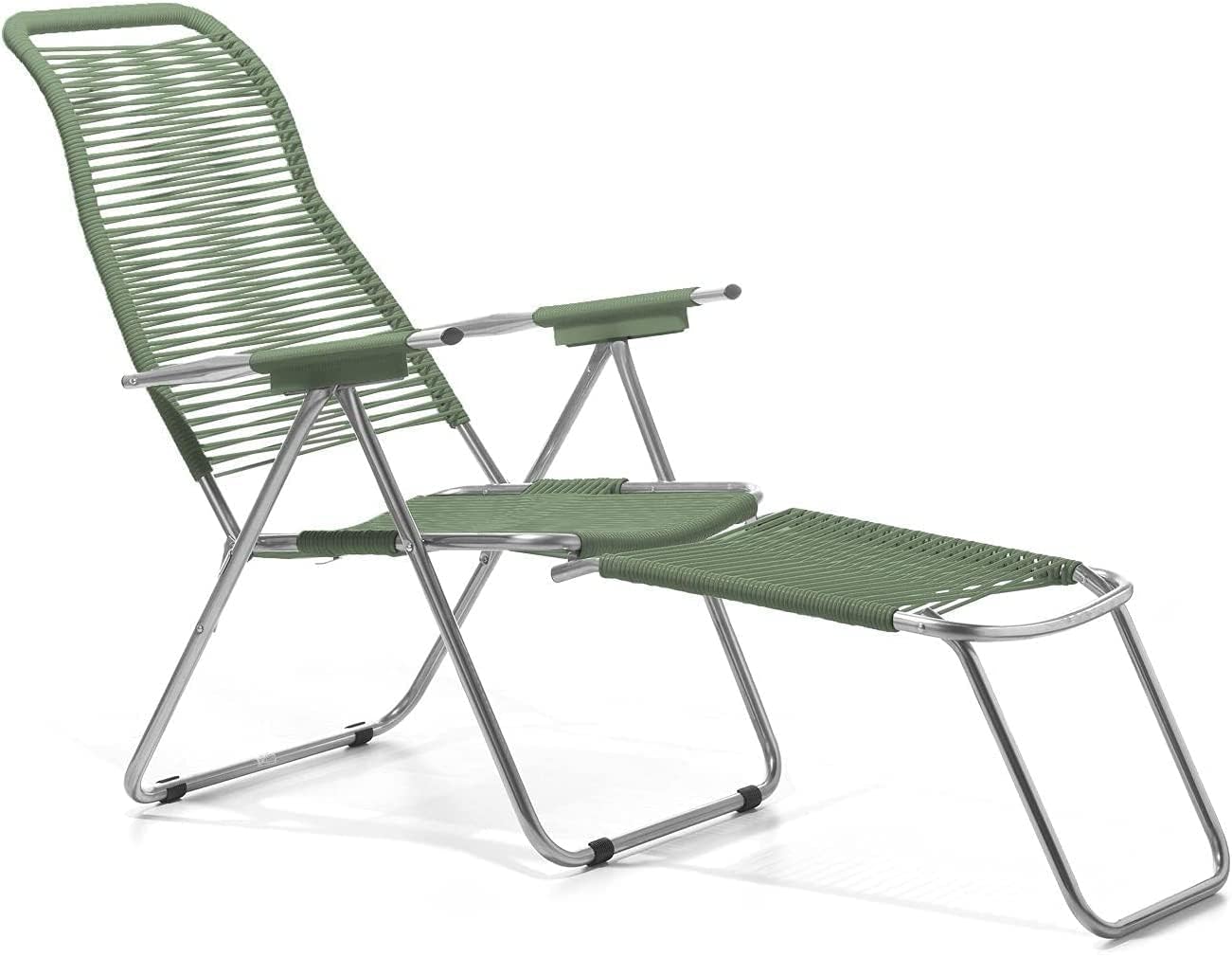 Fiam Spaghetti - Relax Armchair Cordonata Outdoor - Aluminium Frame, PVC Sage Green