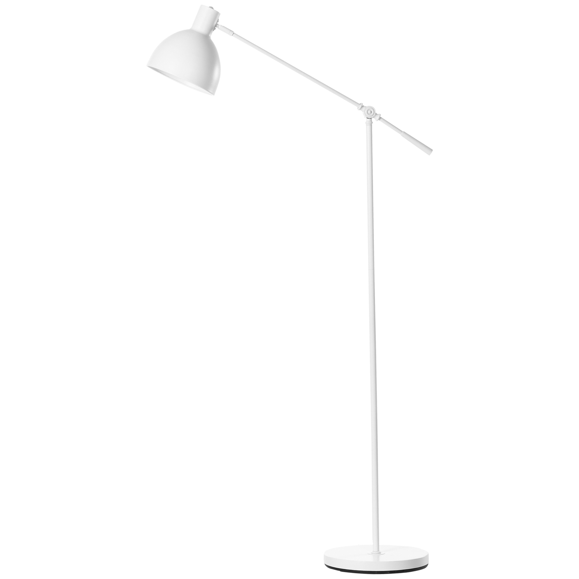 HOMCOM Stehleuchte im Industriedesign, höhenverstellbar, Bodenschalter; 30 m x 30 cm x 131 cm, Schwarz