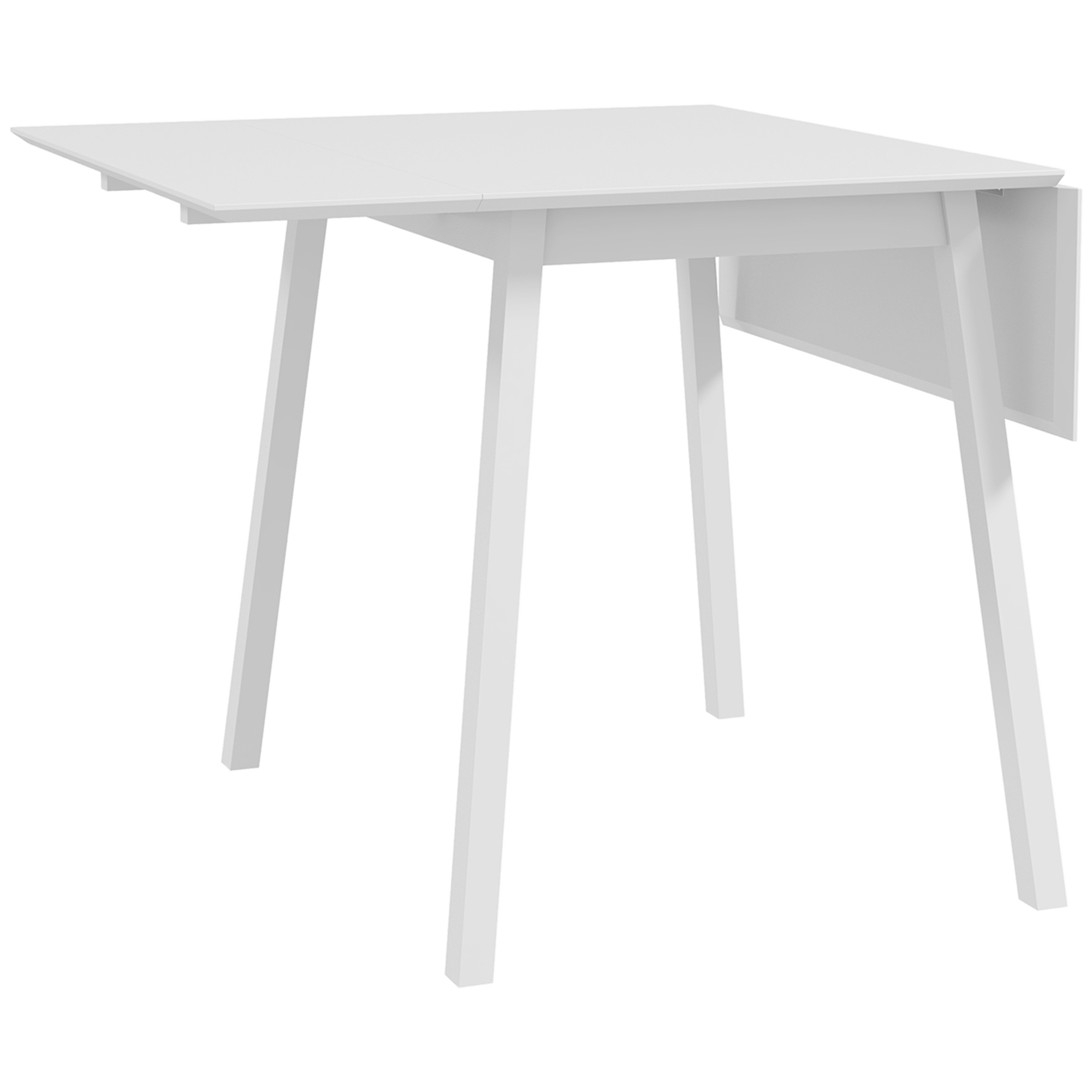 HOMCOM Esstisch Klapptisch Küchentisch, 2 aufklappbare Flächen, 110 x 86 x 75 cm, Weiß