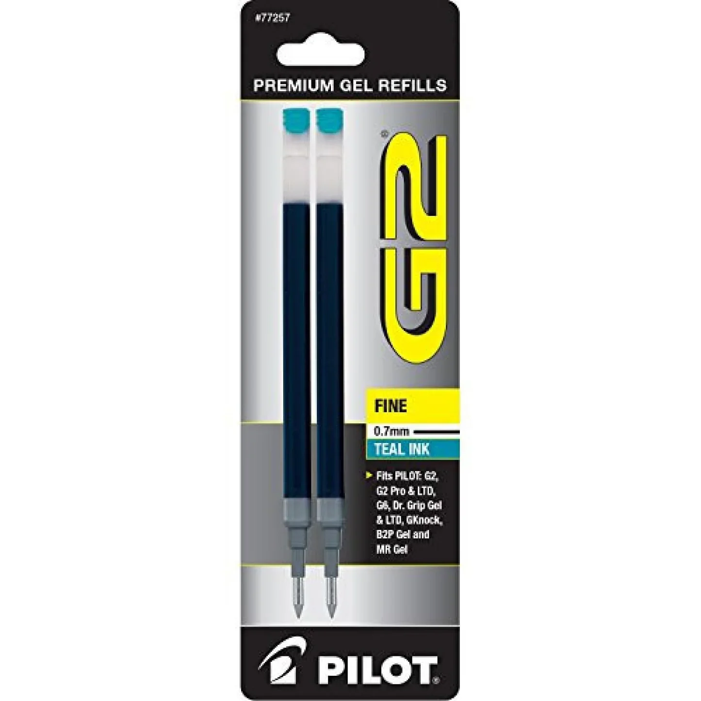 Pilot G2 Gel Ink Refills, Teal, 2 Pack
