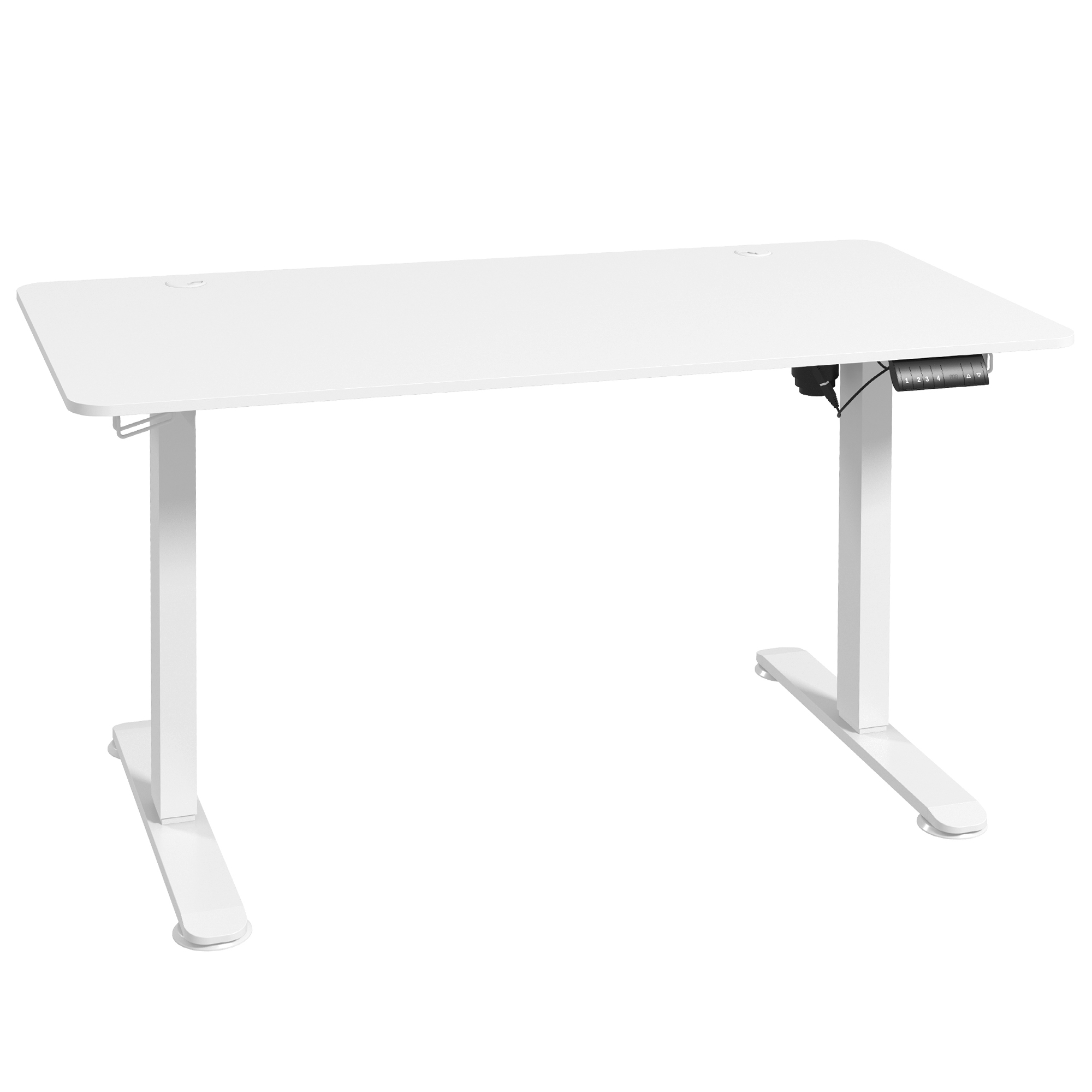 Vinsetto Elektrisch Verstelbaar Sta-Bureau Computertafel, 140 cm x 70 cm x 116 cm, Wit