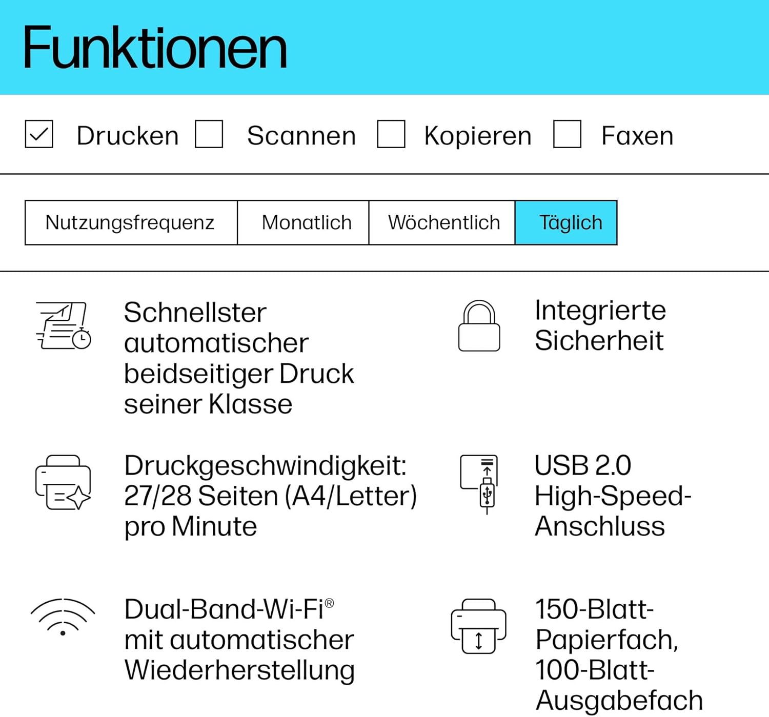 HP LaserJet MFP M235sdw Multifunktions-Laserdrucker Schwarzweiß, Drucken, Kopieren, Scannen, Automat.beidseitiger Druck, Dual-Band Wi-Fi, USB, LAN, HP Smart App, Intelligente Benutzeroberfläche