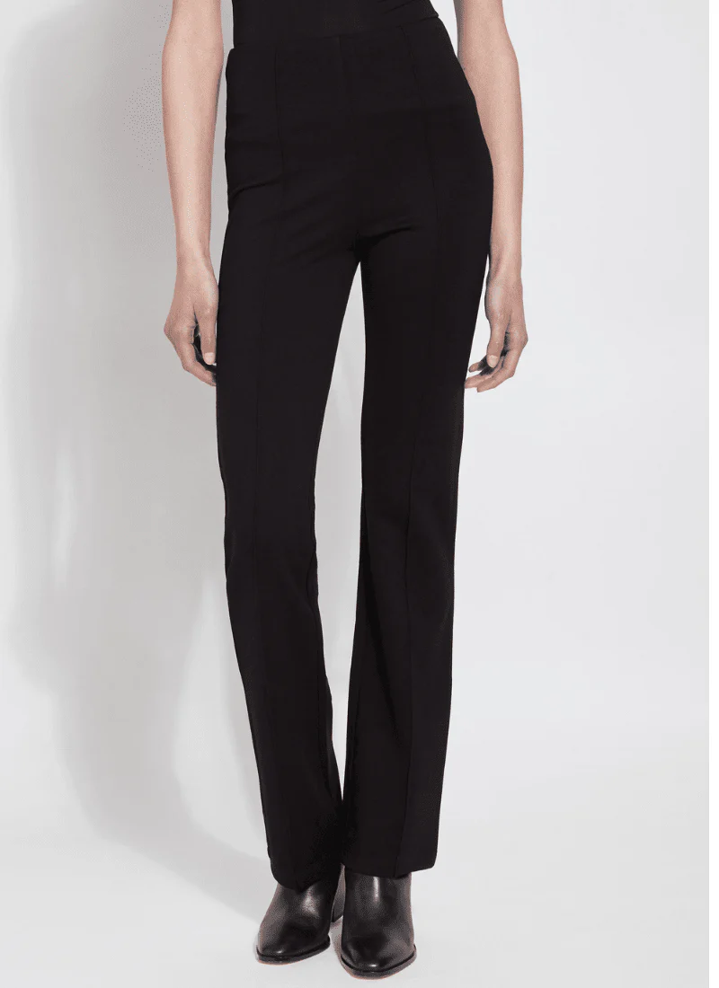 Elysse Fit-and-Flare Ponte Trousers in Black by Lysse