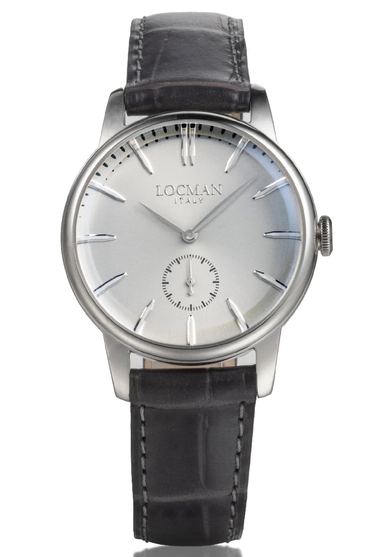 Locman 1960 37mm silver piccoli secondi pelle 0257A06A-00AGNKPA