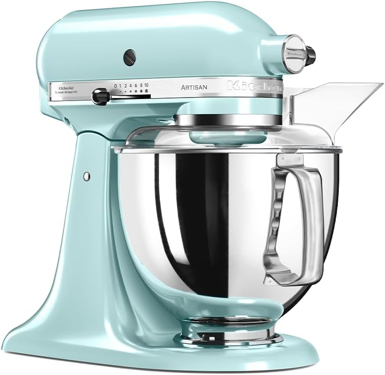 KitchenAid Küchenmaschine I Artisan I Kippbarem Food Processor I Teigknetmaschine mit 5 Zubehör | 2 Schüsseln aus Edelstahl | 4.8 L | Schwarz