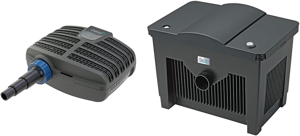OASE 51096 Filter und Bachlaufpumpe AquaMax Eco Classic 5500, 5300 l/h Förderleistung, energiesparende Bachlaufpumpe, Teichpumpe, Filter, Pumpe, Bachlauf, Dunkelgrau
