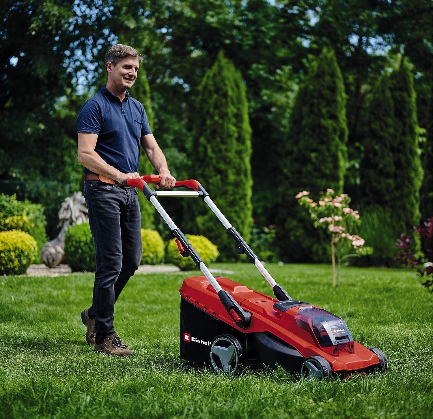 Einhell Akku-Rasenmher GE-CM 36/37 Li-Solo Power X-Change (36 V, 37 cm Schnittbreite, bis 400 m, 45L Grasfangkorb, 25-75 mm Schnitthhe, ohne Akku)