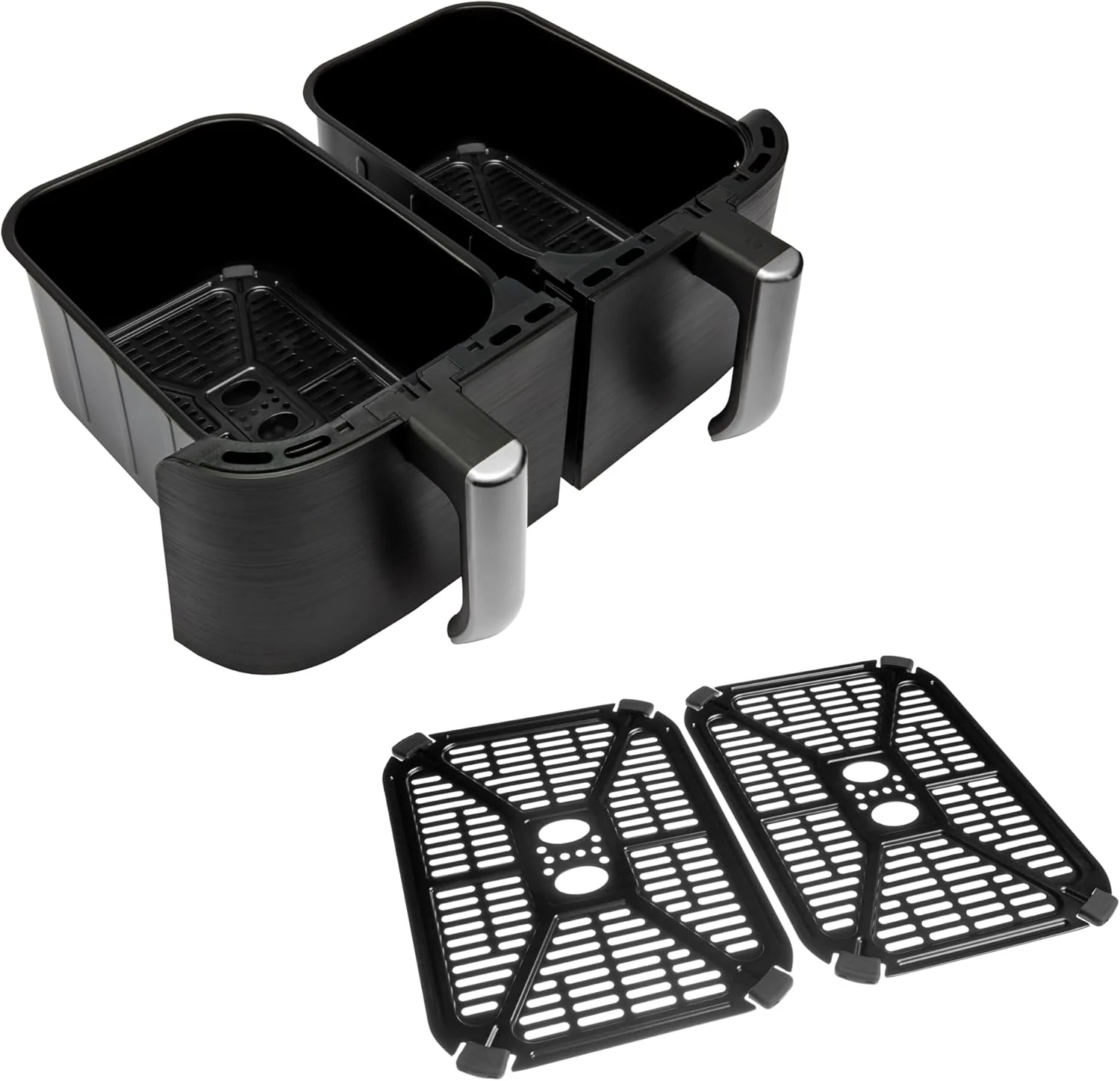 Russell Hobbs Heißluftfritteuse 2 Kammern 9L Rapid AirFryer [2 Fächer je 4,5l, sehr leiser Betrieb, 9 Programme] SatisFry Fritteuse (spülmaschinenfest, Match & Synchronisierungsfunktion) 27681-56