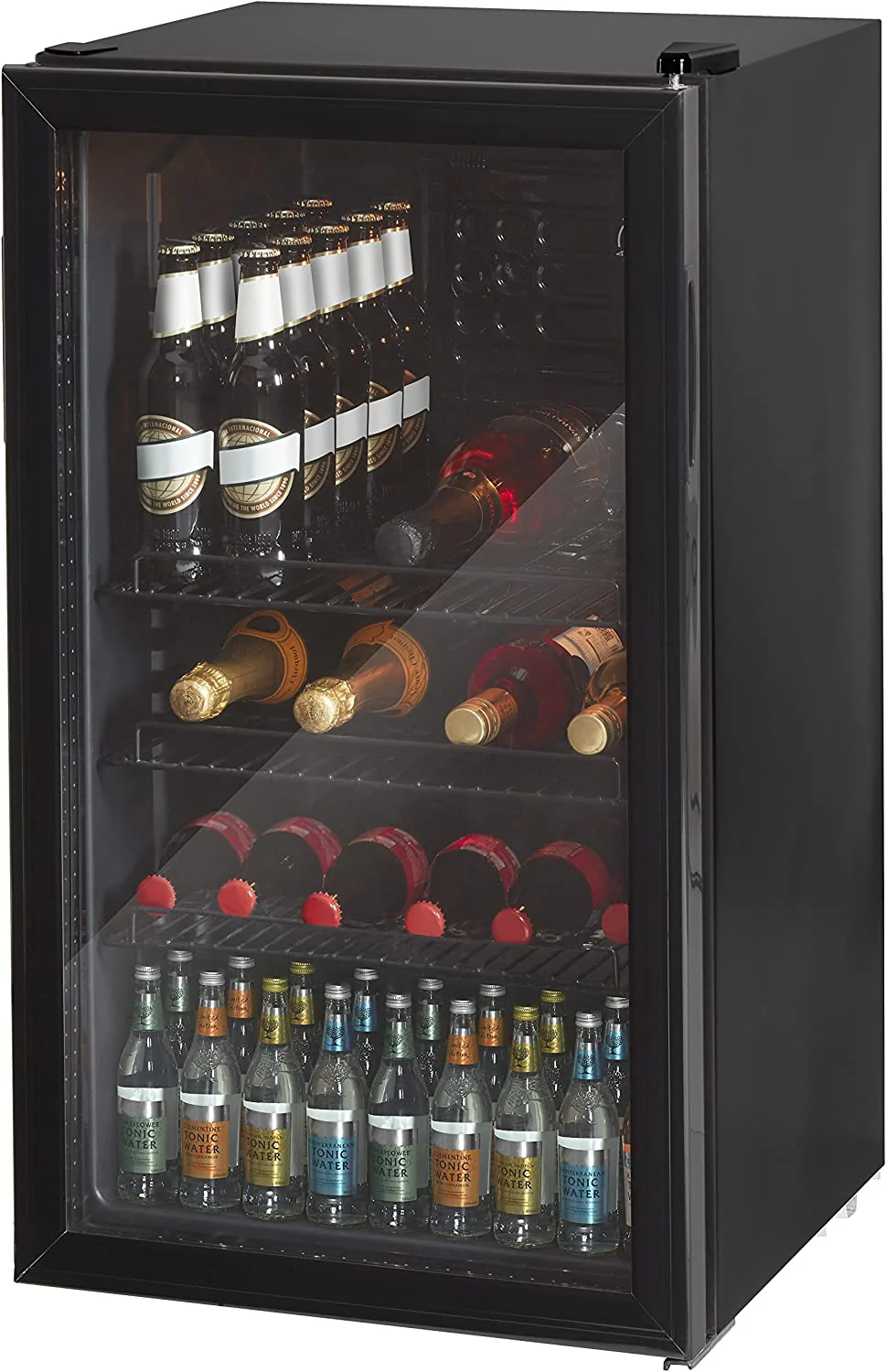 80L Glass Fronted Under Counter Fridge, Wine Beer and Beverage Cooler
