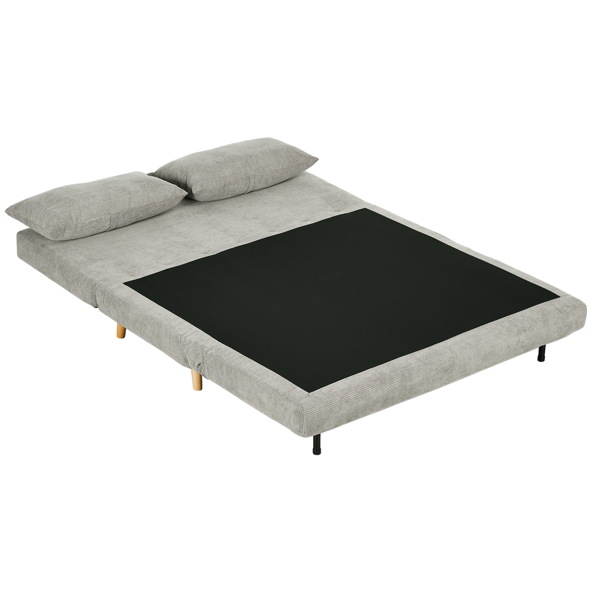 Slaapbank, Logeerbed, 3-standen Verstelbare Rugleuning, Linnenlook, tot 120 kg, 141 x 90 x 81 cm, Grijs