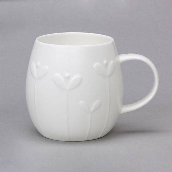 Plum Large Cress White Bone China Mug