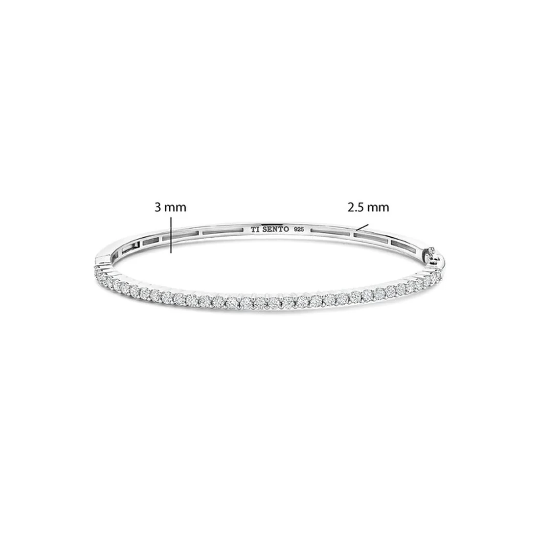 Bracciale Ti Sento Milano in argento tennis rigido pietre bianche 23097ZI