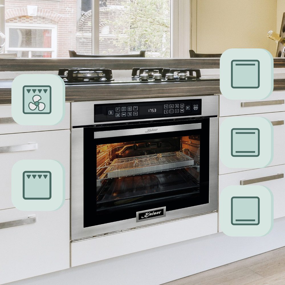 Backofen Einbau Elektrobackofen,Edelstahl,86 L 15 Fkt., LED-Display EH 6306 N R