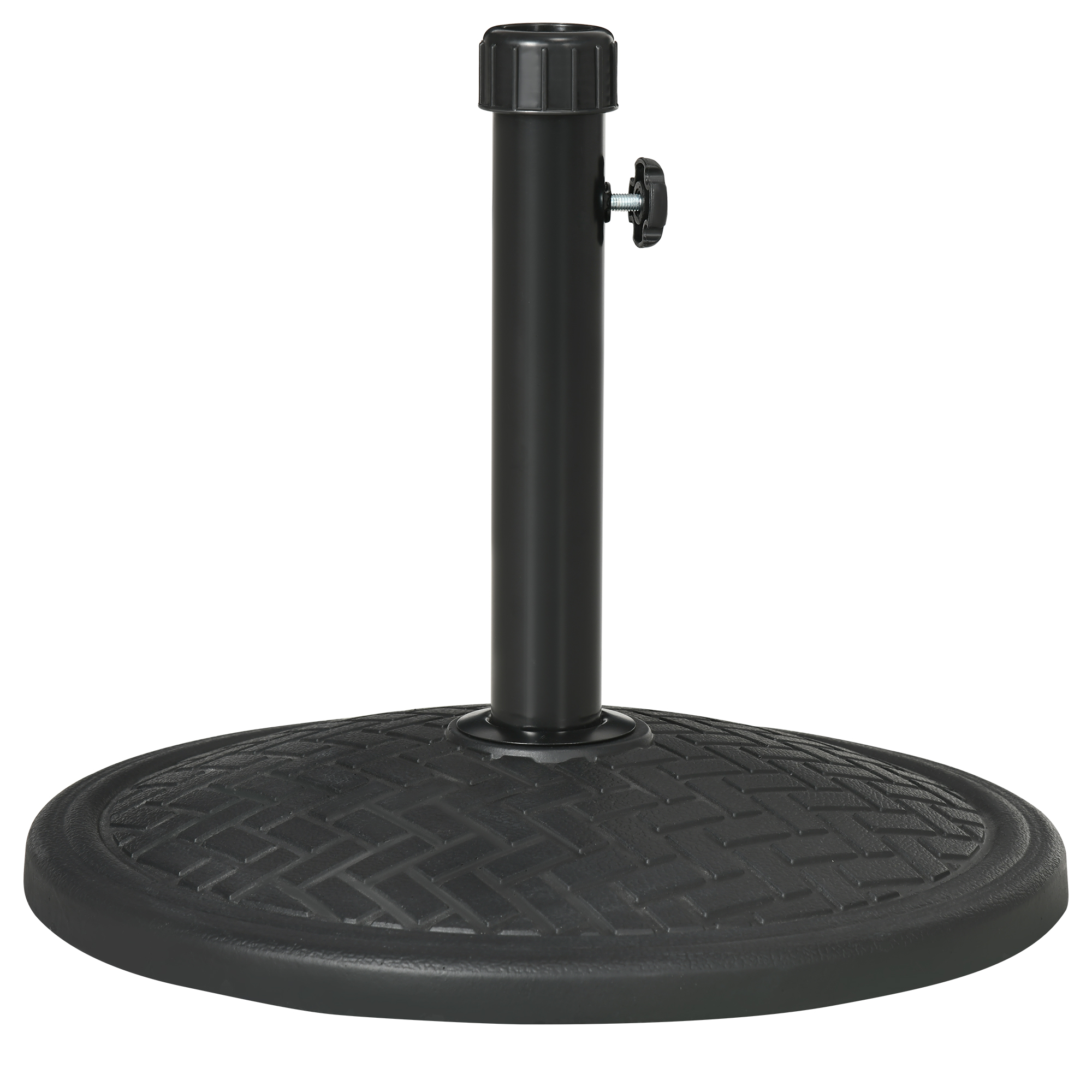 Outsunny Runder Sonnenschirmständer Gartenschirmständer Sonnenschirmfuß aus Beton Ø 46 cm Schwarz