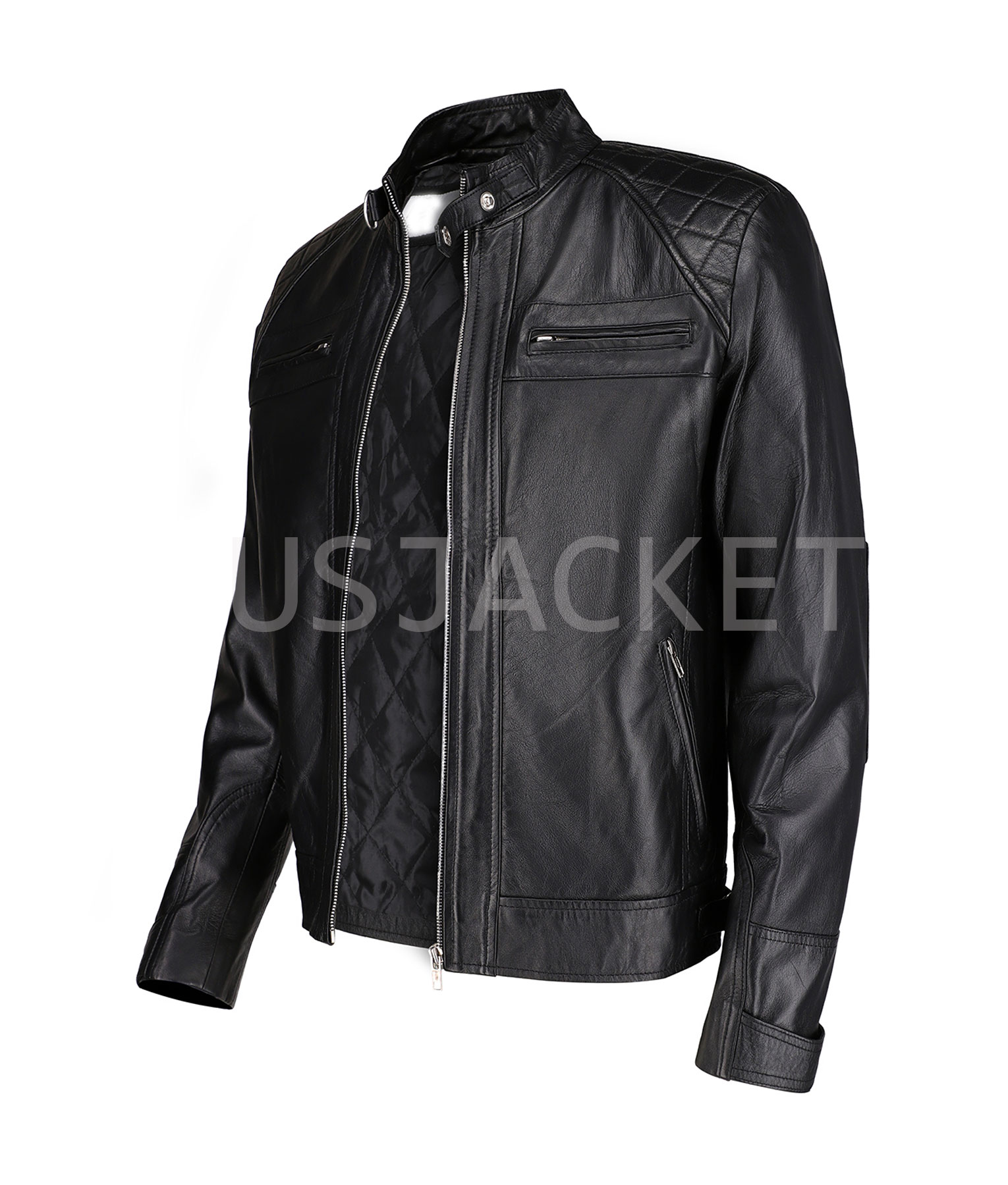Dustin Diamond Black Cafe Racer Biker Jacket