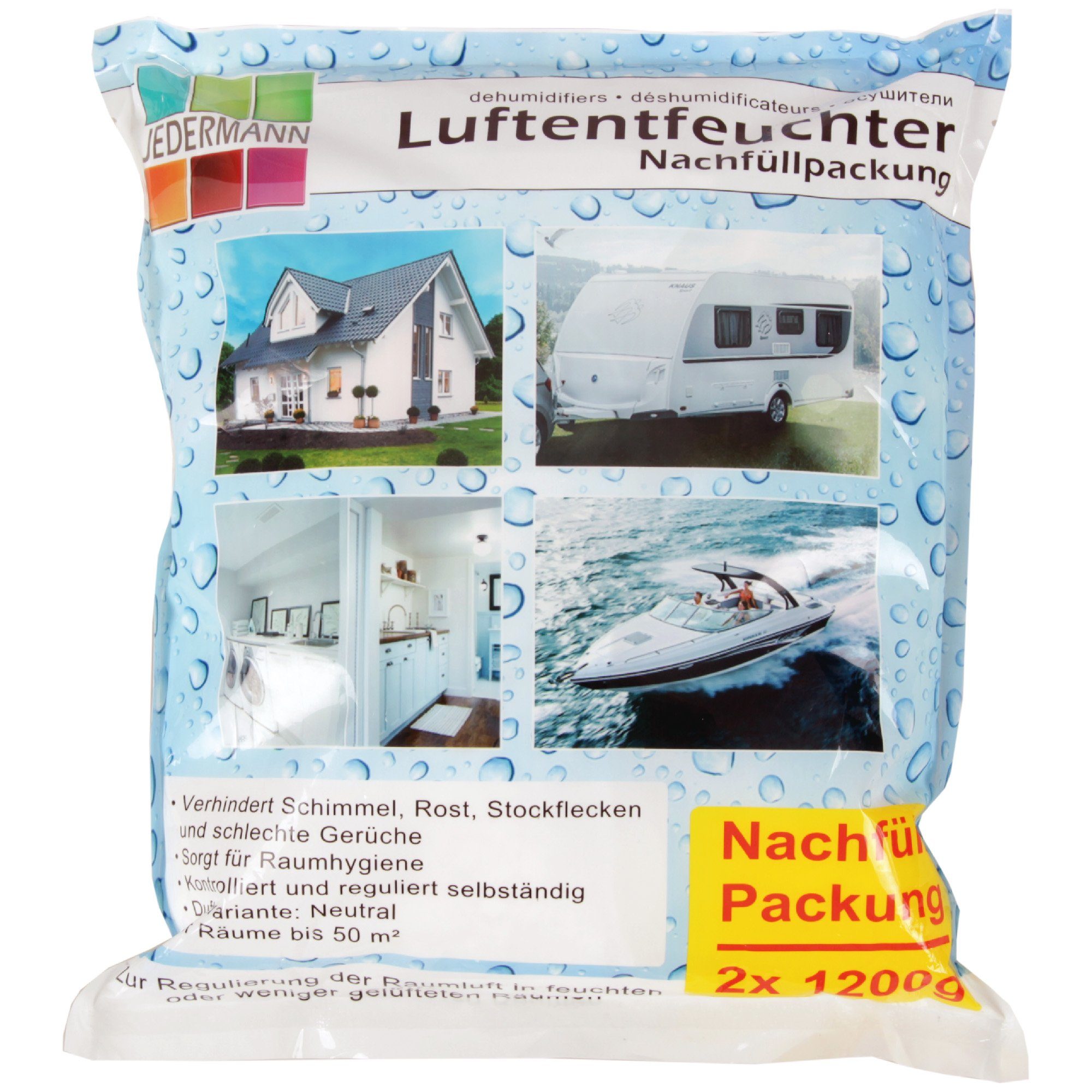 Granulat-Luftentfeuchter Nachfüllpackungen 2x 1200g