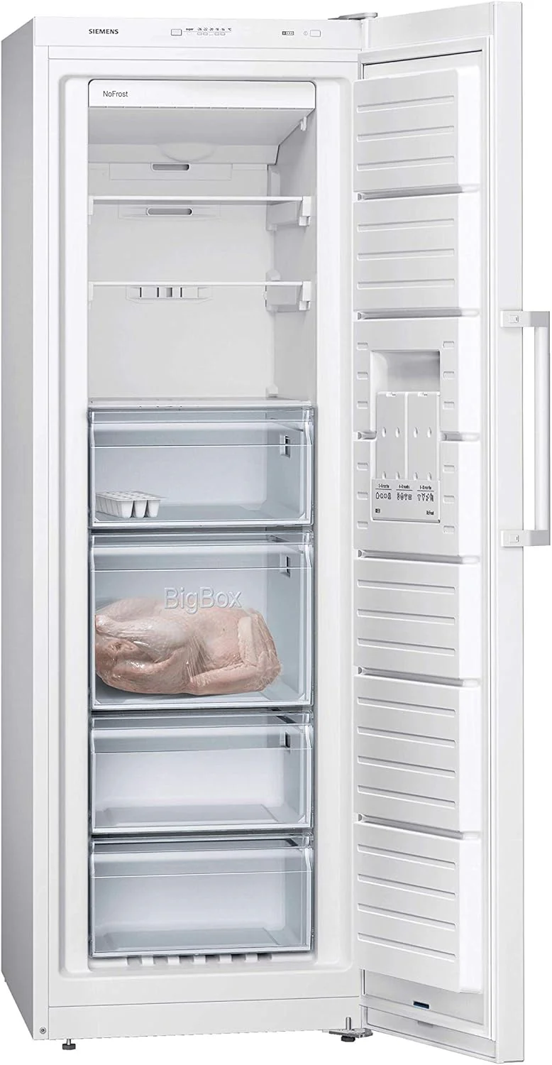 Siemens GS58NDWDP, iQ500 Freistehender Gefrierschrank, 191 x 70 cm, 366 L, noFrost, bigBox, LED-Innenbeleuchtung, superFreezing, varioZone für anpassbaren Gefrierraum, freshSense