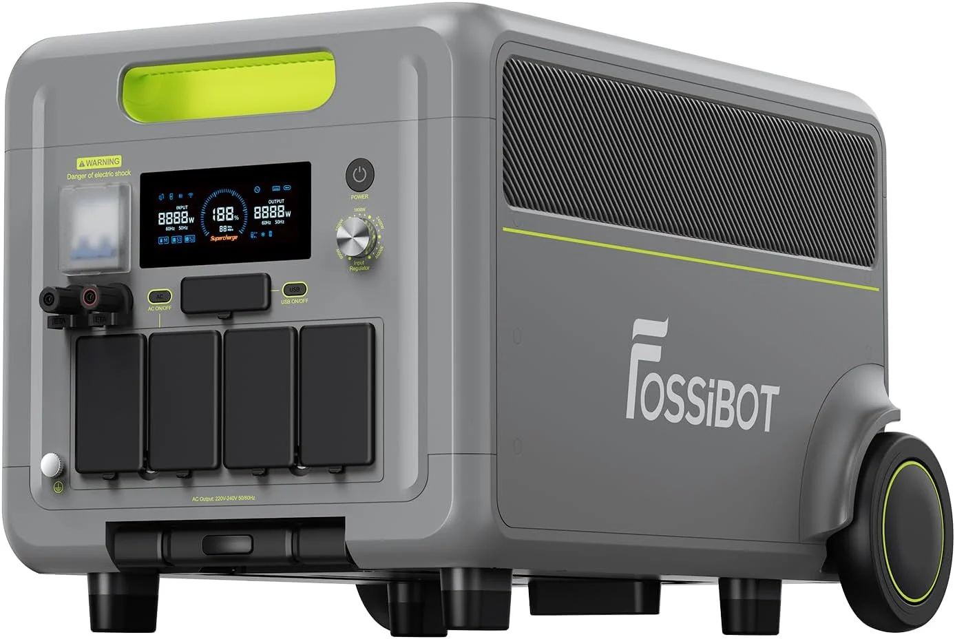 FOSSiBOT F7200 Powerstation LiFePO4 5222Wh, 0% VAT WLAN Stream Mikrowechselrichter 800W, AC 7200W, erweiterbar auf 15,66kWh, Balkonkraftwerk, USV