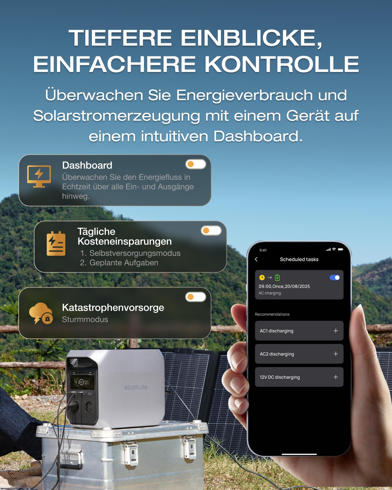 Tragbare Powerstation DELTA 3 Classic 1024 Wh 1800 W LiFePO4 3600 W Spitzenleistung X-Stream Schnellladung 500 W Solaraufladung