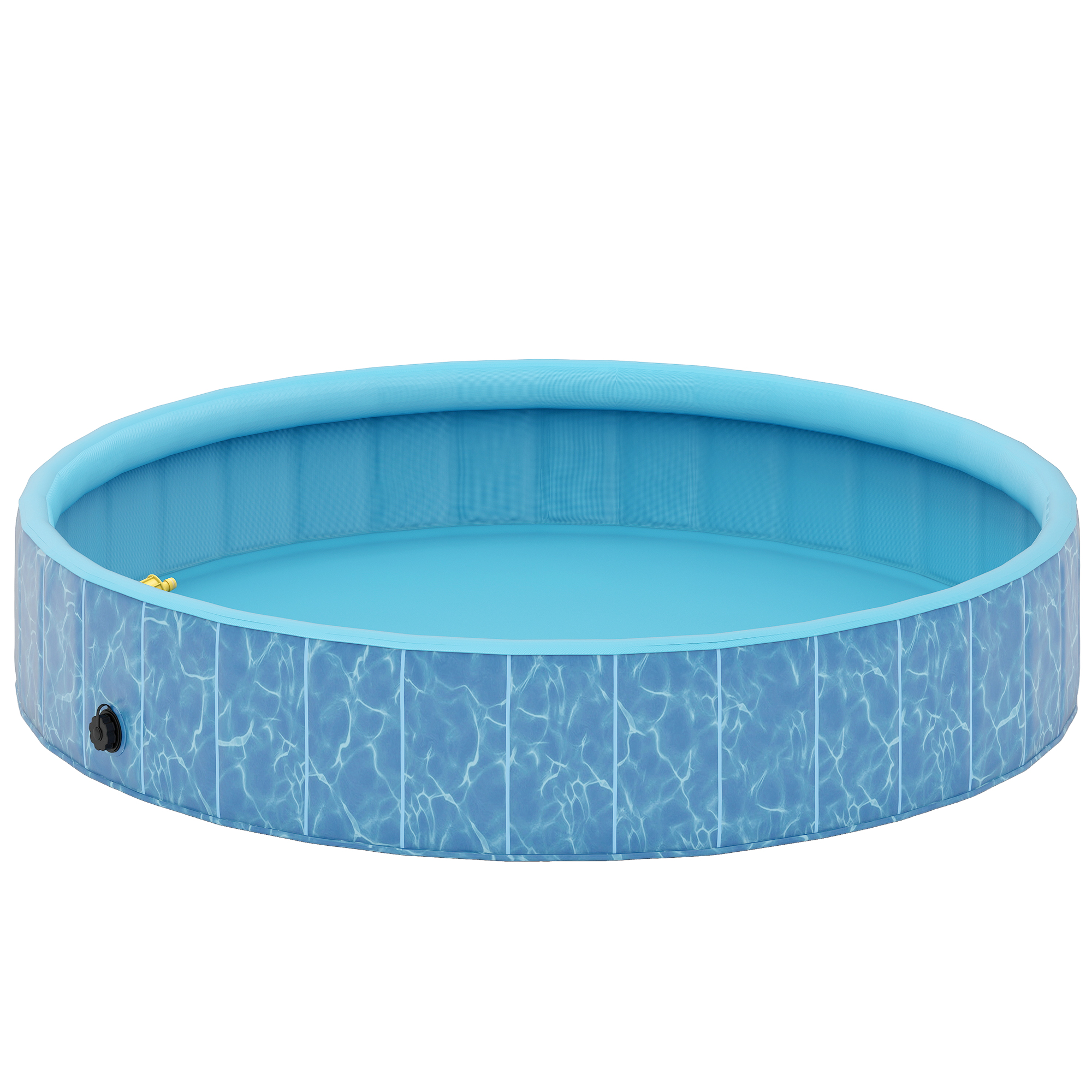 PawHut Hundepool Faltbar Planschbecken mit Brunnen- und Wasserpolsterdesign Ø160 x 30 cm Blau