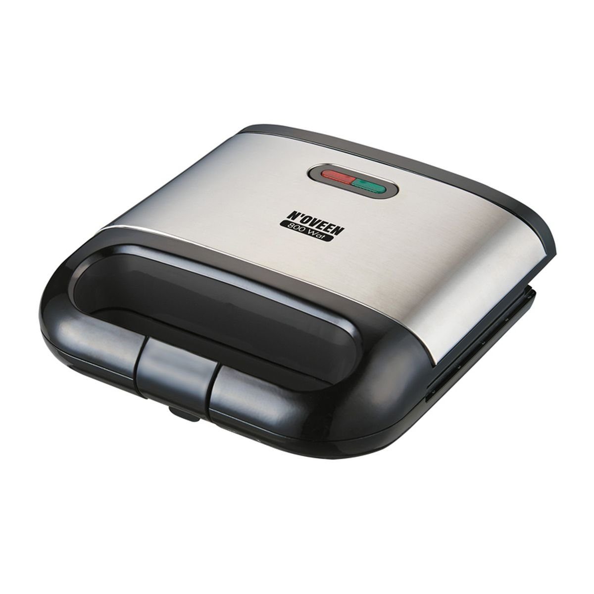 Sandwichmaker Sandwich Toaster Sandwichmaker mit Antihaft 800 Watt (Schwarz)