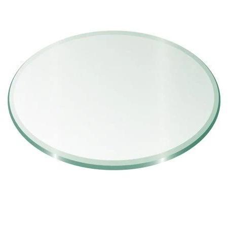 42 inch Round Glass Top 1/2 inch Thick &ndash; 1 inch Bevel Edge, Size: One Size