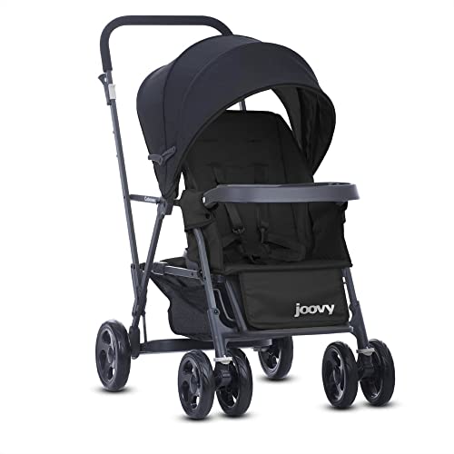 Joovy Caboose   Passeggino Doppio In Grafite Con Seggiolino E Da Pavimento, Colore:, Nero : Prima infanzia