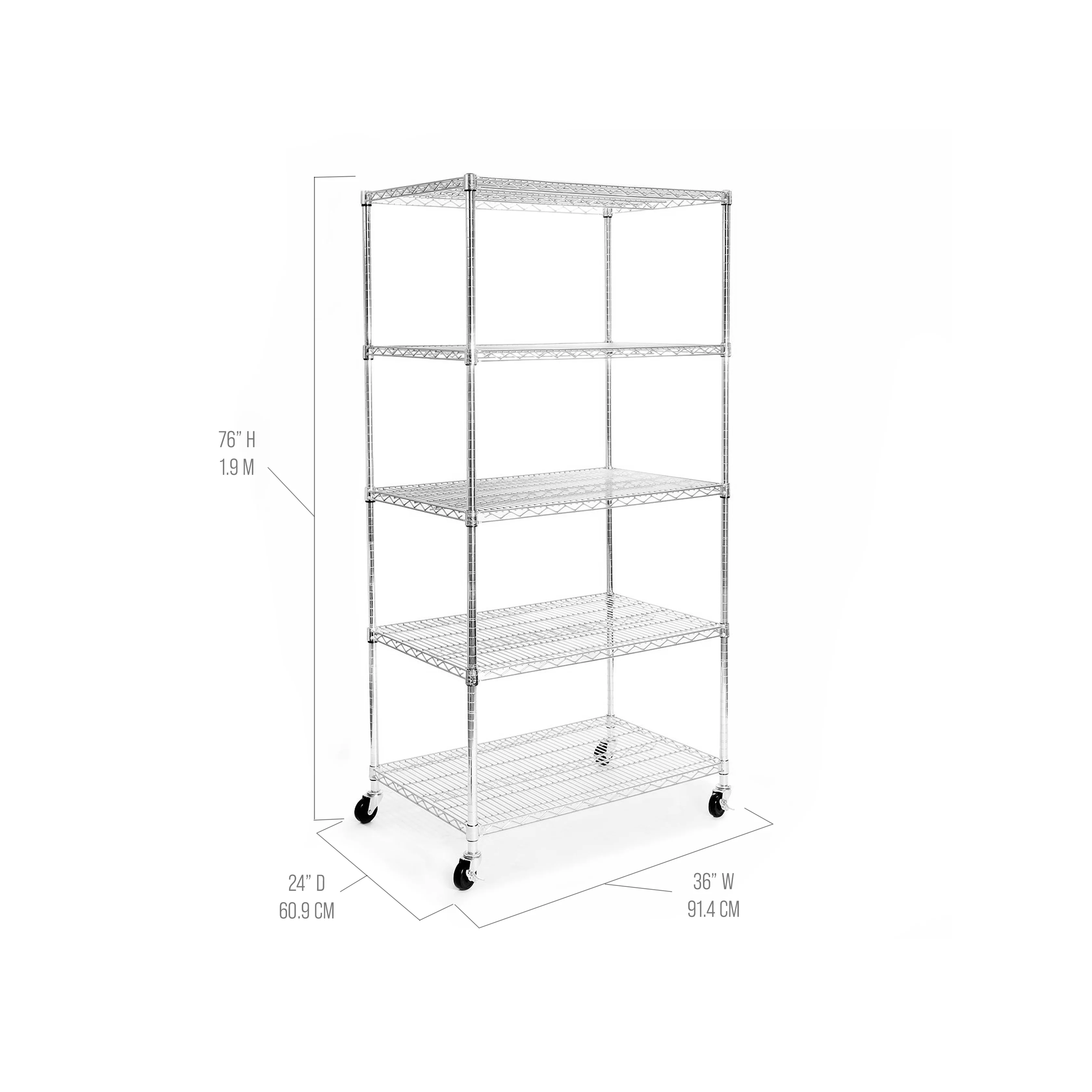 Scaffale in acciaio NSF UltraDurable® a 5 livelli