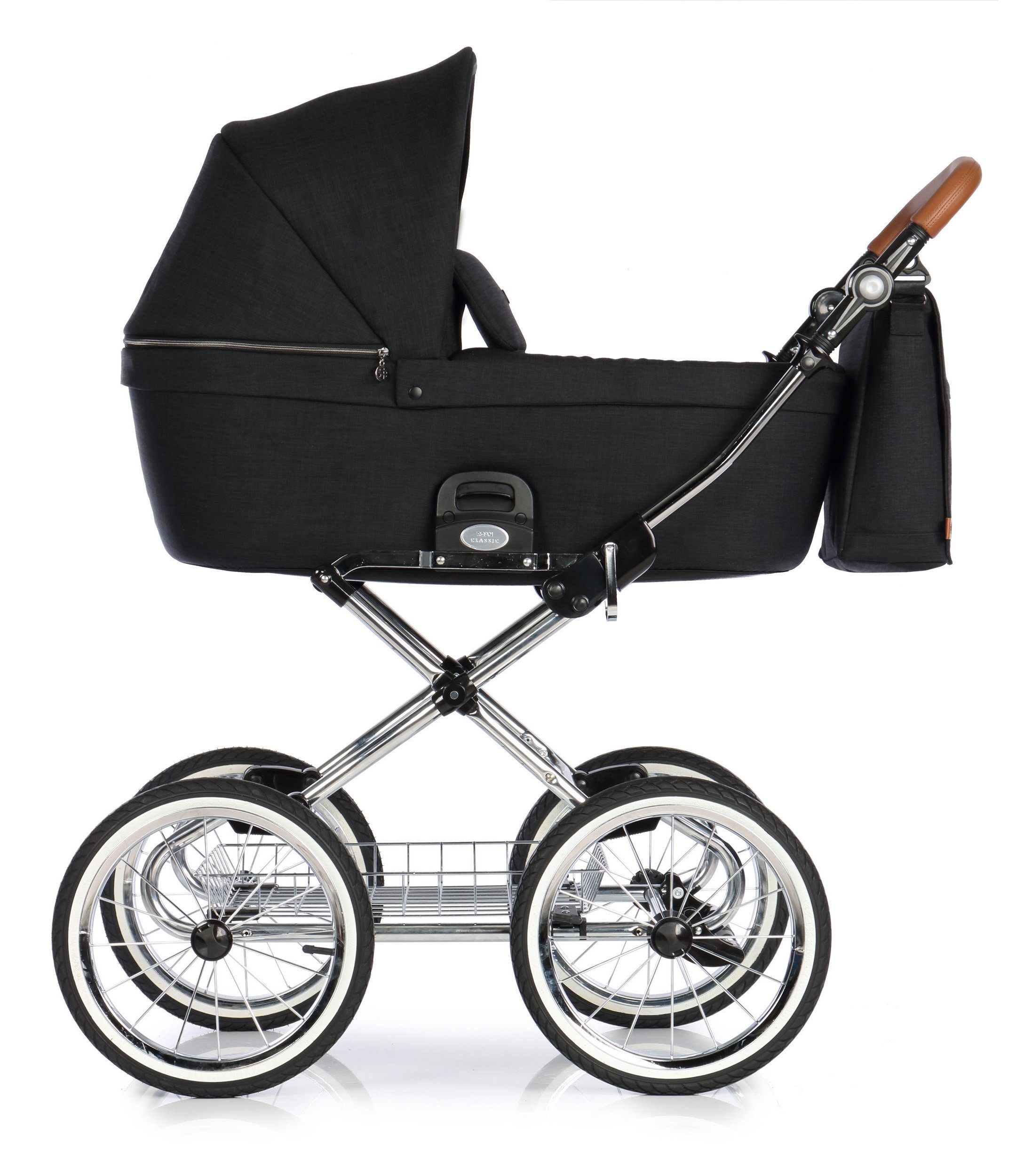 Kombi-Kinderwagen Coss Classic 4 in 1 mit Sportsitz, Autositz und Zubehör in 3 Farben
