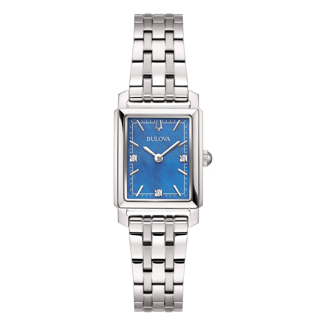 Orologio Bulova 96P245 donna Sutton Tank blu e diamanti
