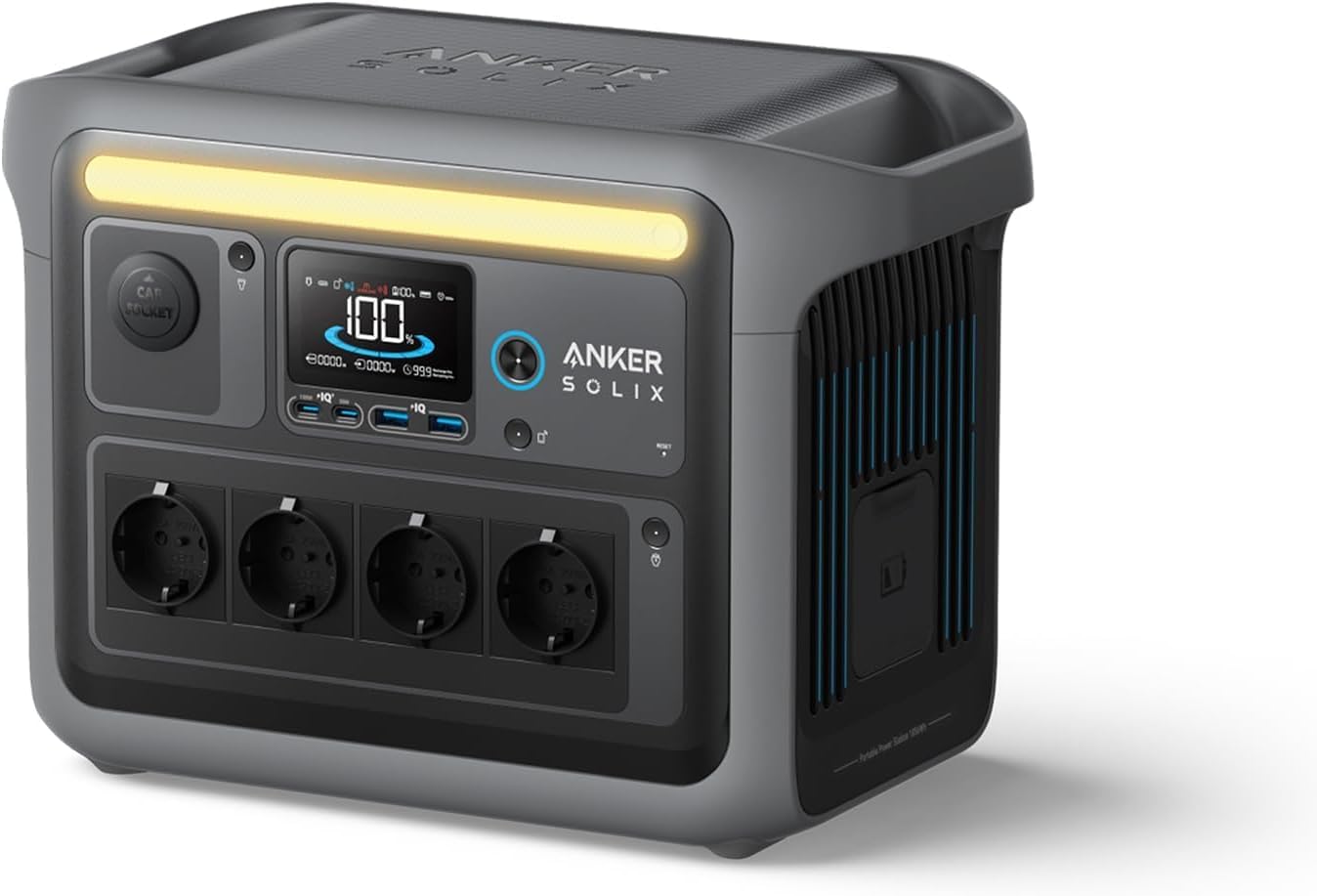 SOLIX C1000 Tragbare Powerstation, LiFePO4, 1800W Solargenerator, 100% geladen in 58 Min. mit UltraFast Modus, LFP Powerstation für Outdoor, Camping und Stromreserve (Optionales Solarpanel)