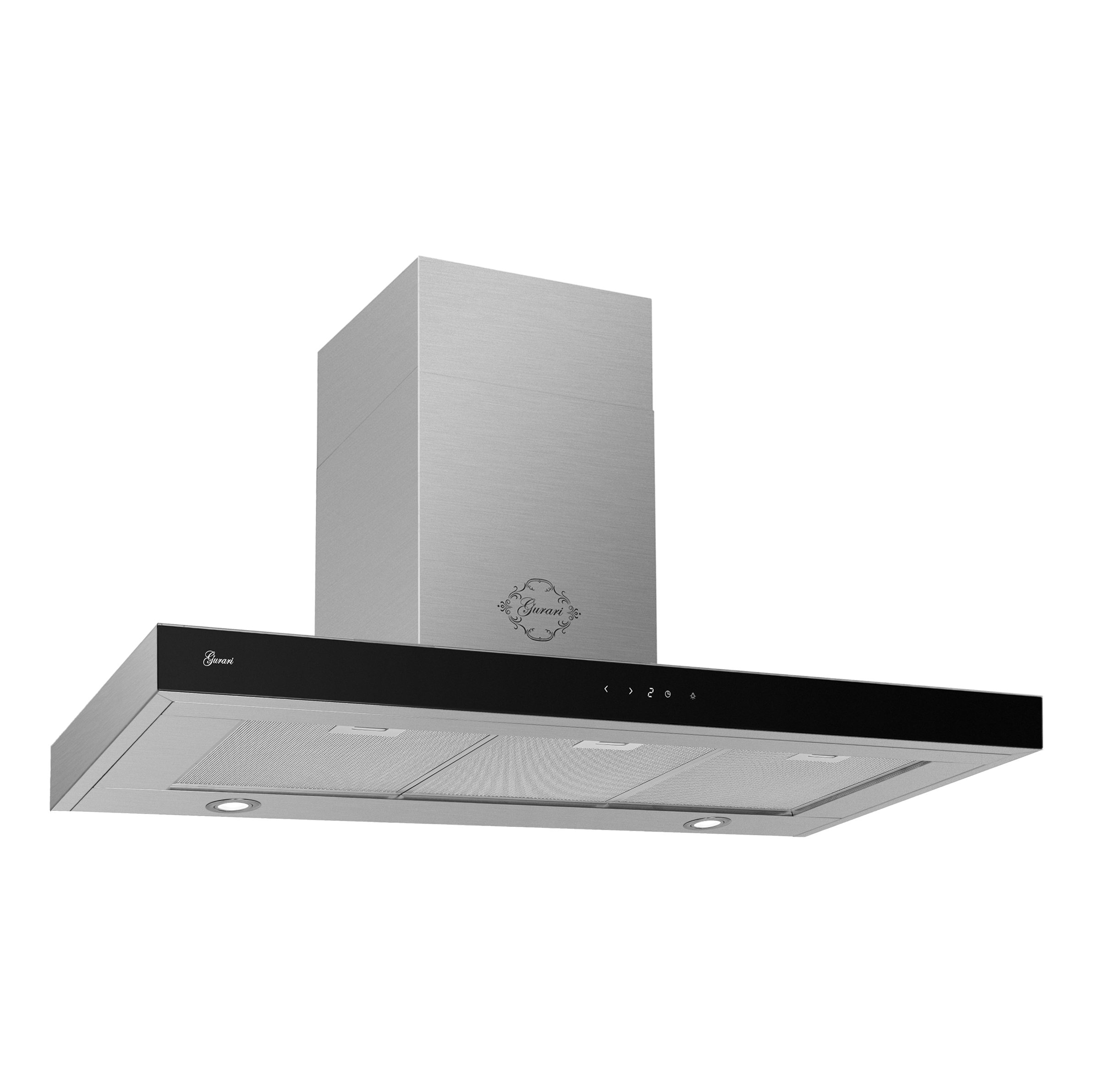 Wandhaube GCH 972 BL 120 Quatro+Umluft, Dunstabzugshaube 120 cm, Edelstahl Glas