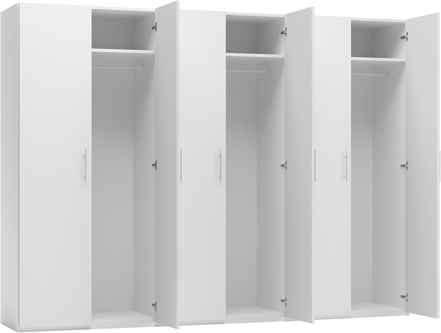 My Brand Germanvox Swift Wardrobe with 6 Doors Bedroom Matt White Made in Italy L.270 D.53 H.202 cm