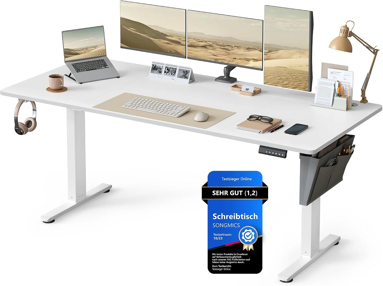 SONGMICS Elektrisch höhenverstellbarer Schreibtisch mit Memory-Funktion