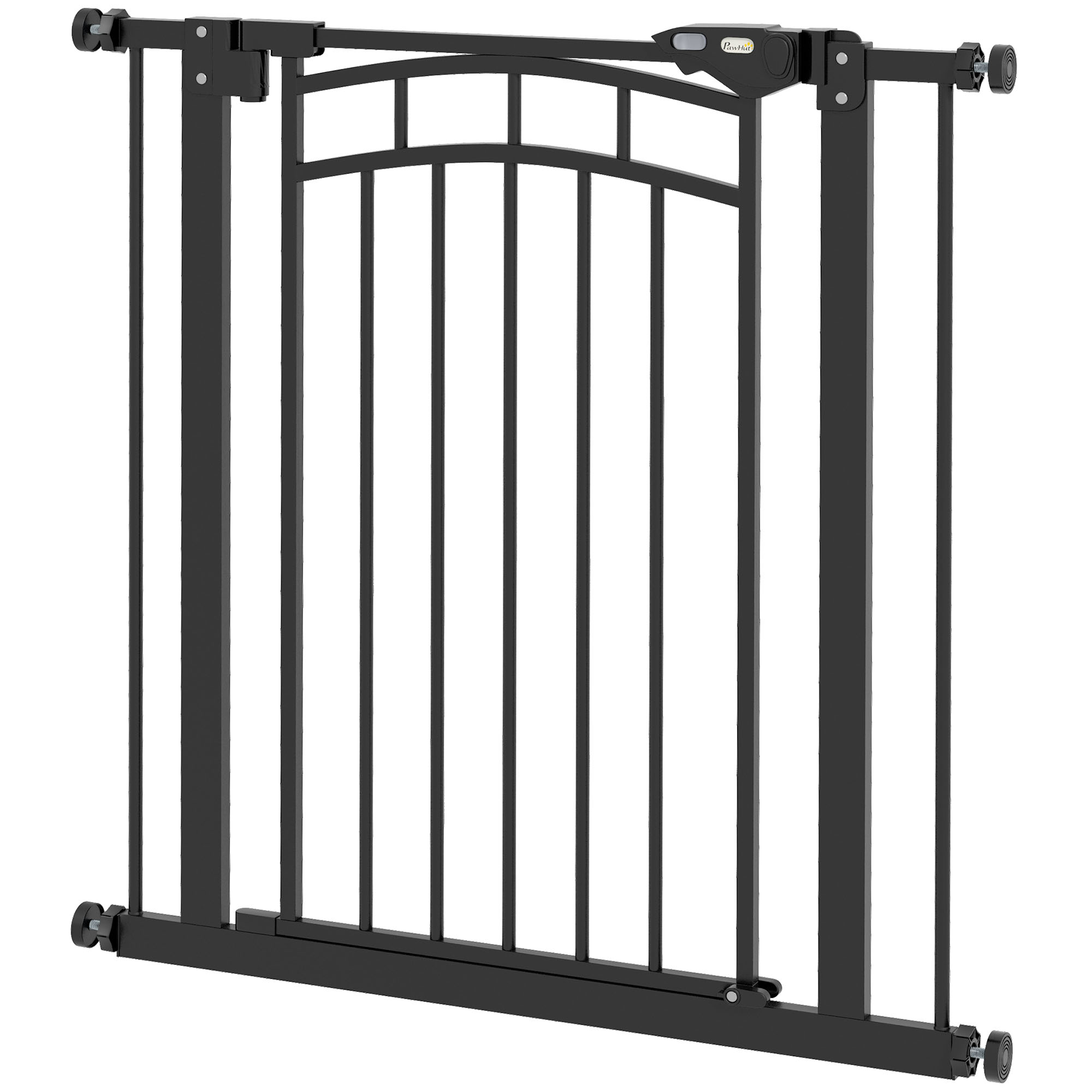 PawHut Hundeschutzgitter Treppenschutzgitter erweiterbar Doppelverriegelung 74-80 x 76 cm schwarz