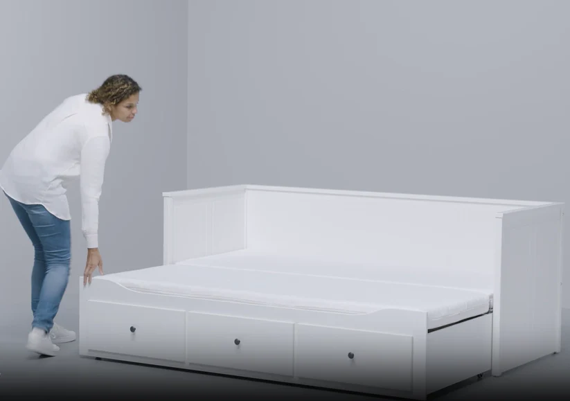 2025 IKEA HEMNES dagbed met 3 opberglades ?C Wit, 80 x 200 cm, ruimtebesparend en veelzijdig