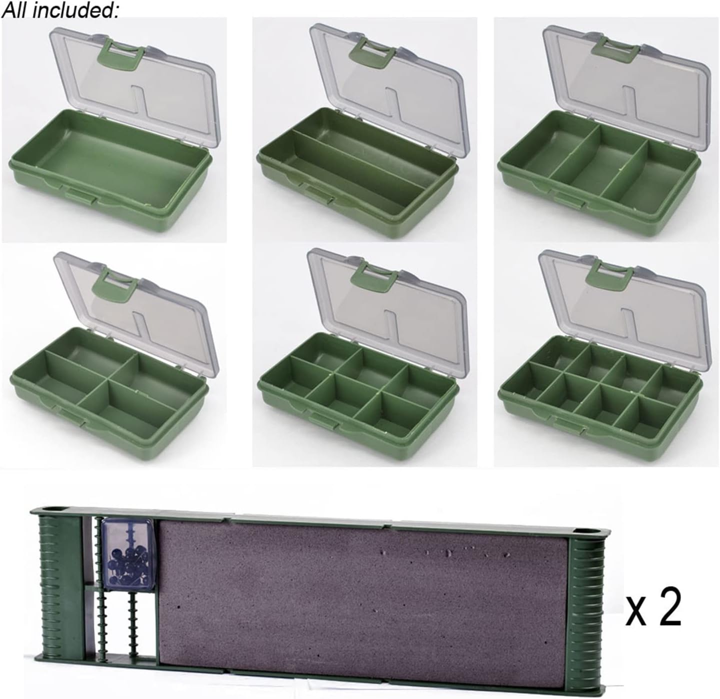 Angelgerätebox-Set, Karpfen-Grobfischgerät, tragbares Köderbox-Set, geeignet for Meeresangeln und Kunstköderangeln
